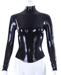 Black Latex Long Sleeve Bodysuit