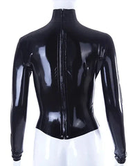 Black Latex Long Sleeve Bodysuit