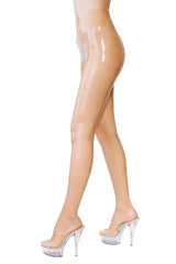 Nude Latex Leggings with a Transparent Look