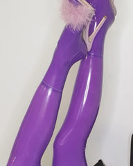 Purple Latex Stockings with High Gloss Finish