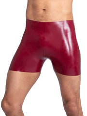 Maroon Latex Men's Shorts with Simple Design