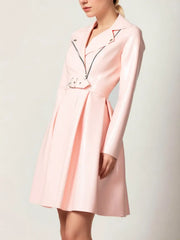 Light Pink Latex Dress with Biker Jacket Design