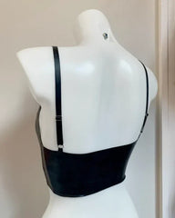 Matte Finish Black Latex Bra Top