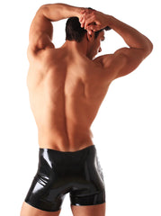 Classic Black Latex Men's Shorts