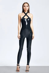 Crossover Neckholder-Catsuit für Damen