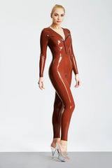 Catsuit im Jackenstil mit breitem Revers