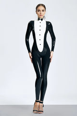 Catsuit met knopen en strik