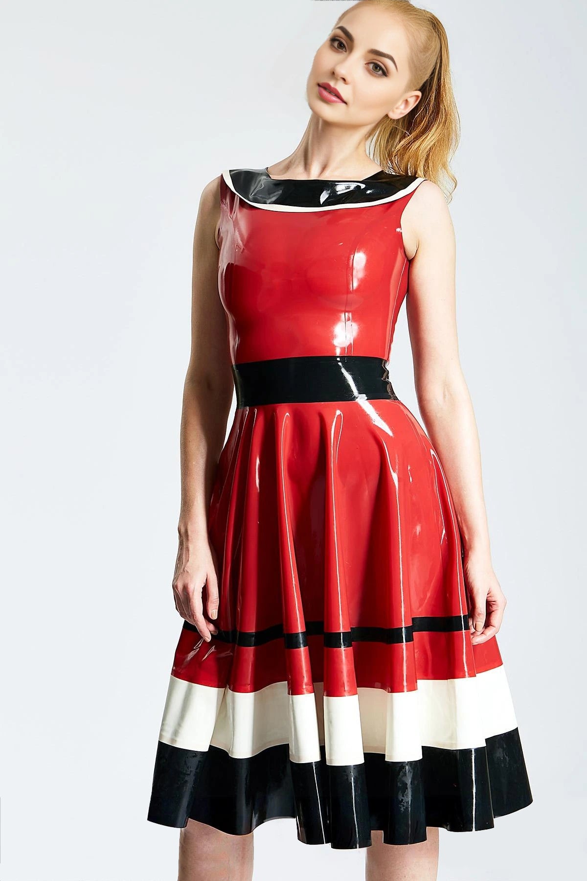 'Horizontally Yours' Full-Skirt Dress