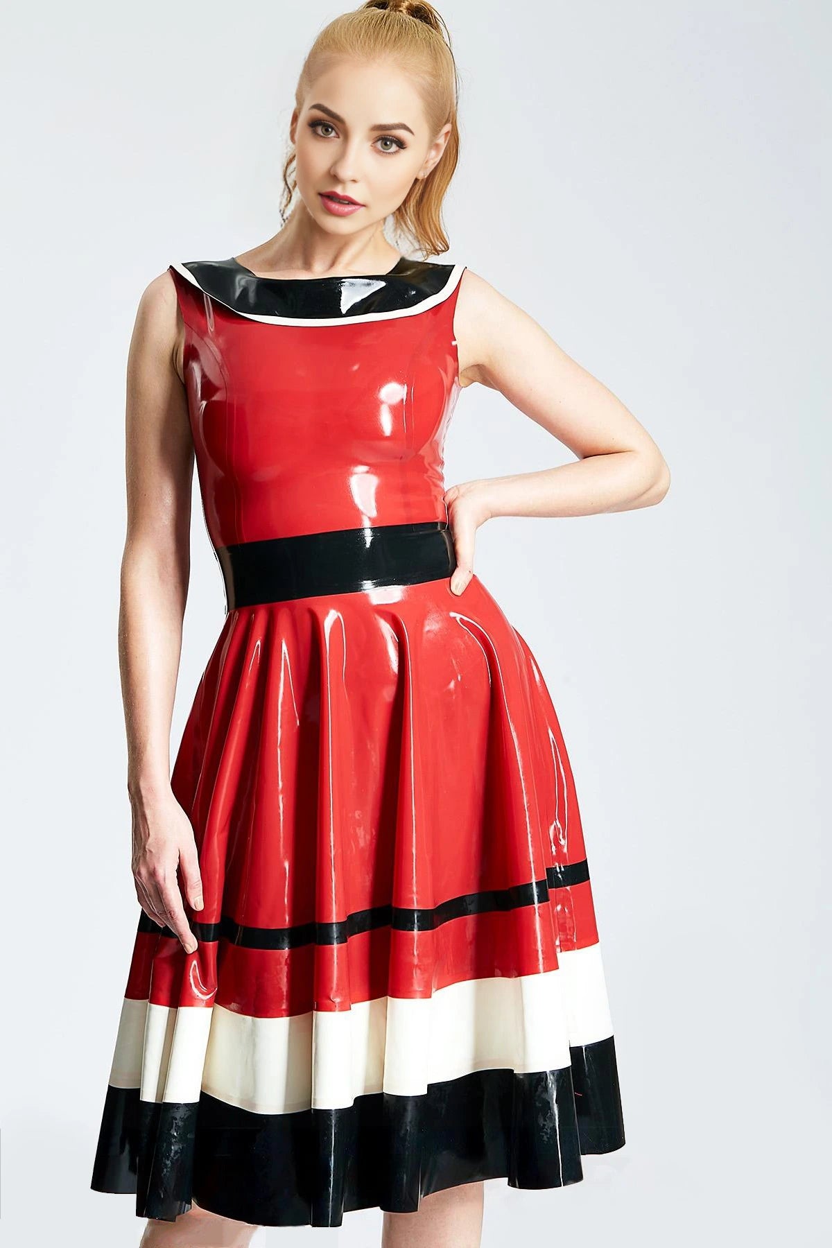 'Horizontally Yours' Full-Skirt Dress