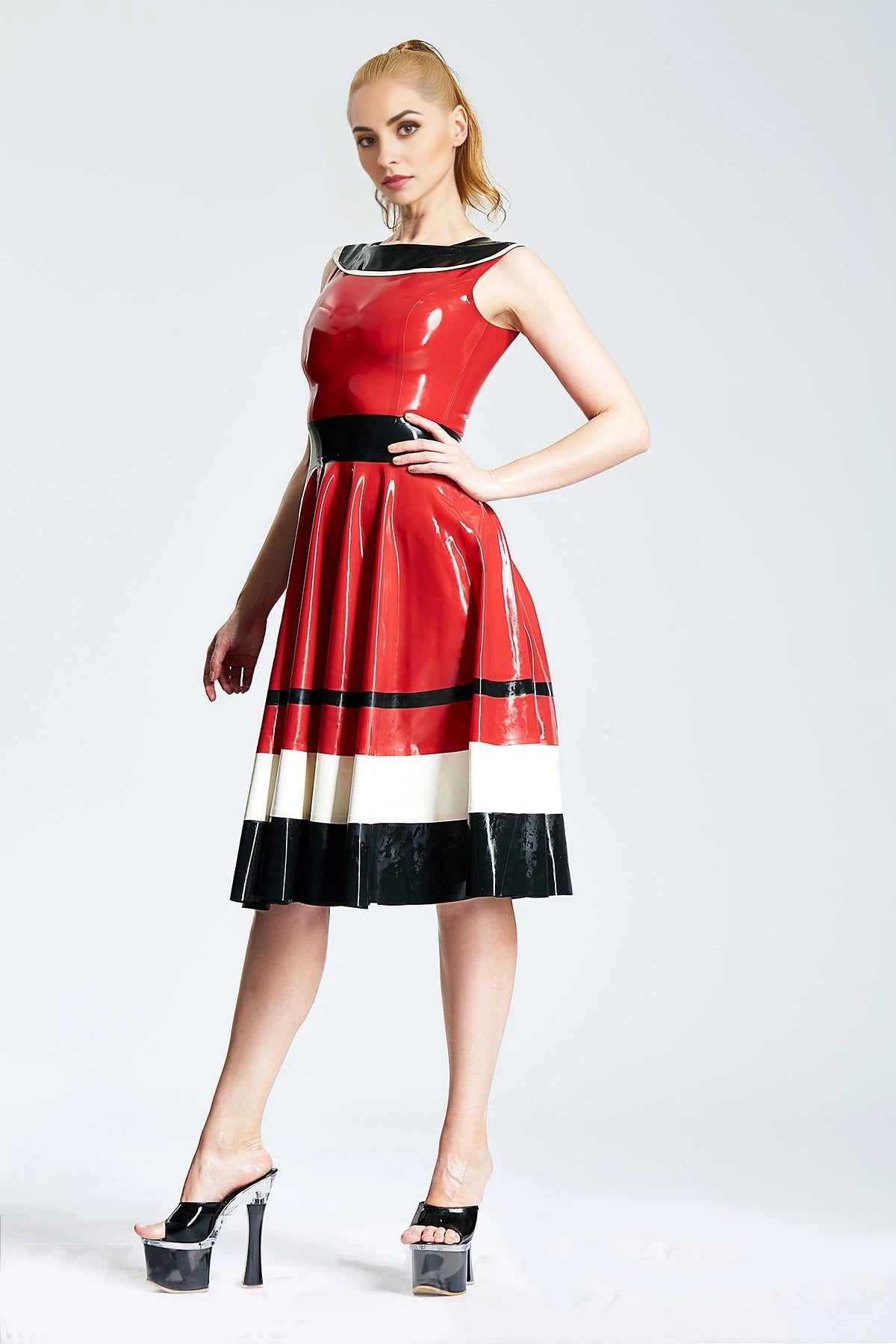 'Horizontally Yours' Full-Skirt Dress