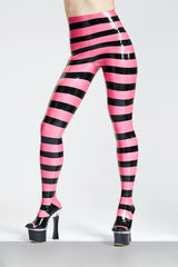 'Candy' Striped Latex Tights