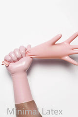 Baby Pink Classic Short Molded Latex Gloves