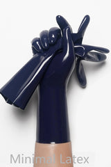 Dark Blue Classic Short Molded Latex Gloves