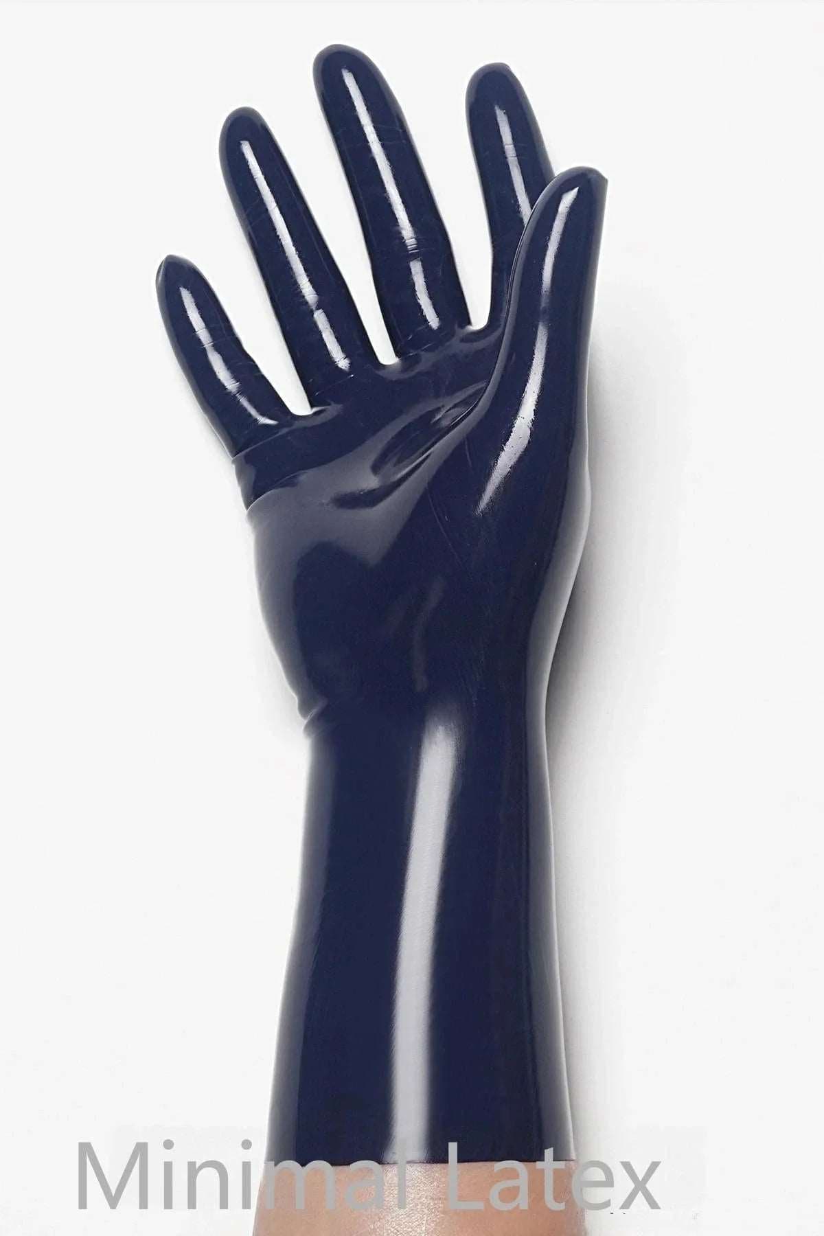 Dark Blue Classic Short Molded Latex Gloves