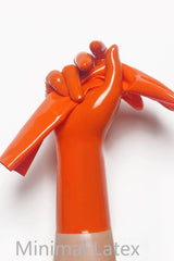 Orange Classic Short Molded Latex Gloves