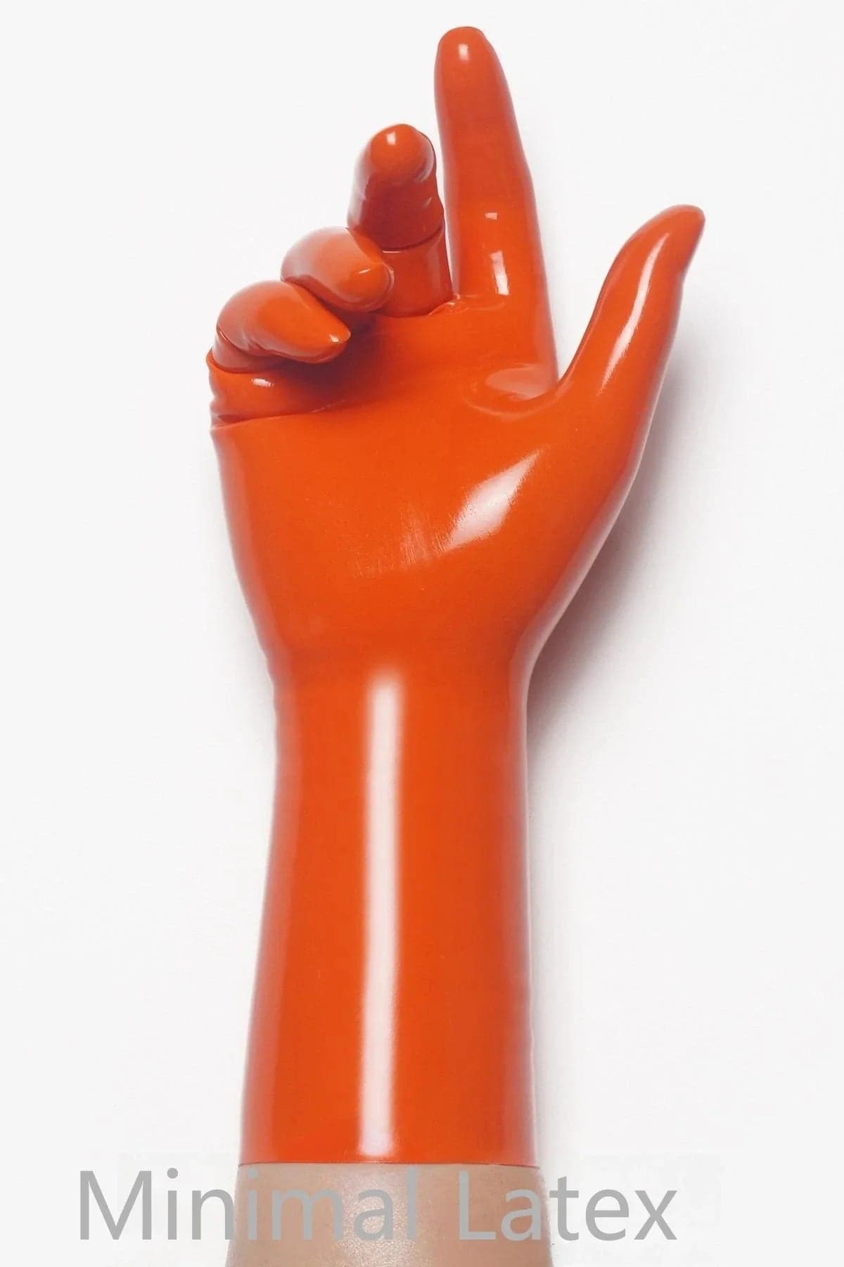 Orange Classic Short Molded Latex Gloves