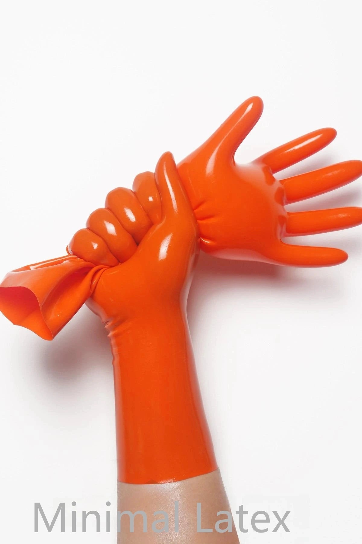 Orange Classic Short Molded Latex Gloves