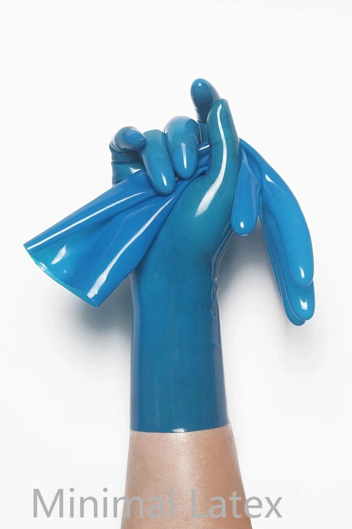 Translucent Blue Classic Short Molded Latex Gloves