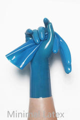 Translucent Blue Classic Short Molded Latex Gloves