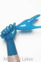 Translucent Blue Classic Short Molded Latex Gloves