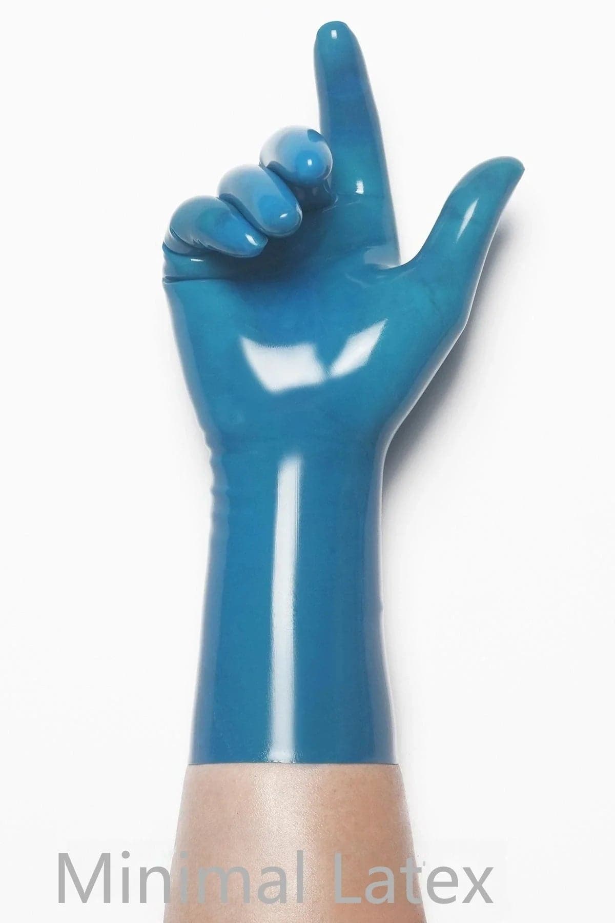 Translucent Blue Classic Short Molded Latex Gloves