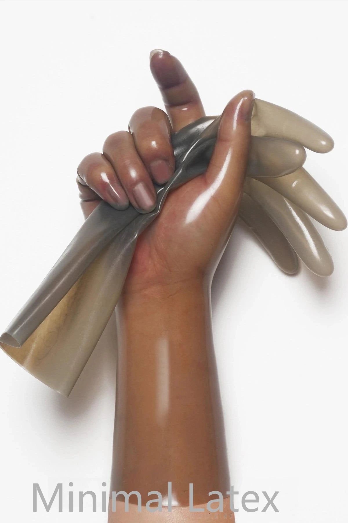 Translucent Grey Classic Short Molded Latex Gloves