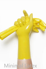 Yellow Classic Short Molded Latex Gloves