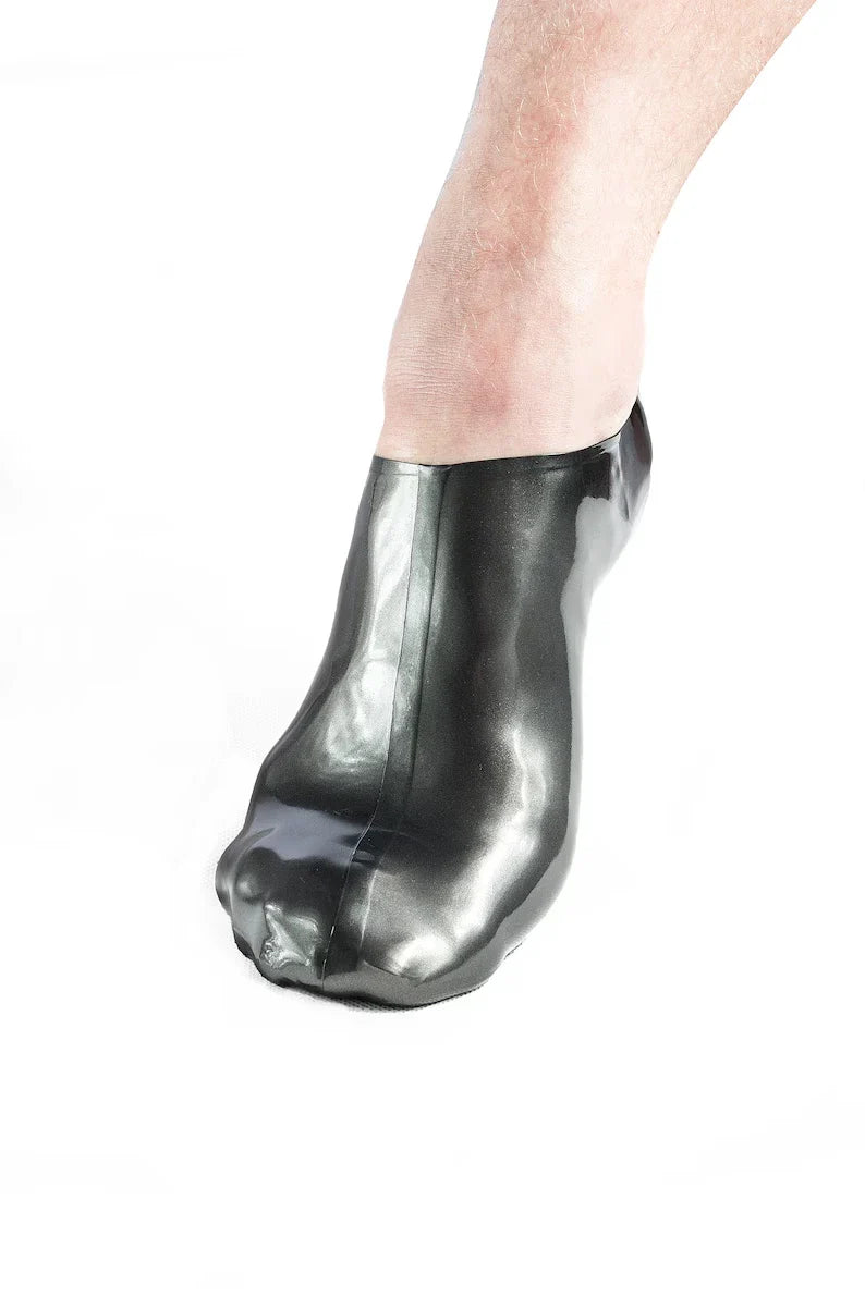 Shiny Black Latex Socks