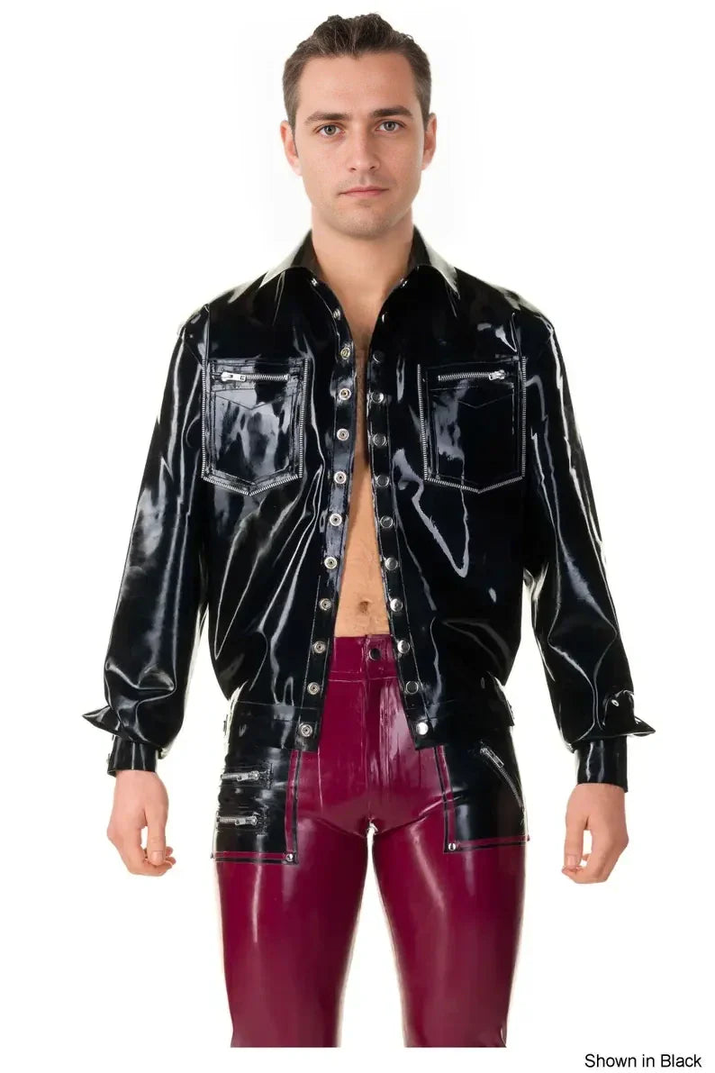 Latex Bomber Press Stud Front Jacket