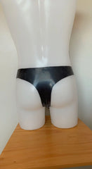 Black Latex Pouch Thong