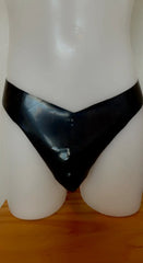 Black Latex Pouch Thong