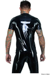 Latex T-Shirt with Bold Lip Print