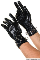 Latex Glove with Metallic Zippers and D-ring Detail