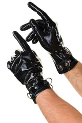 Latex Glove with Metallic Zippers and D-ring Detail