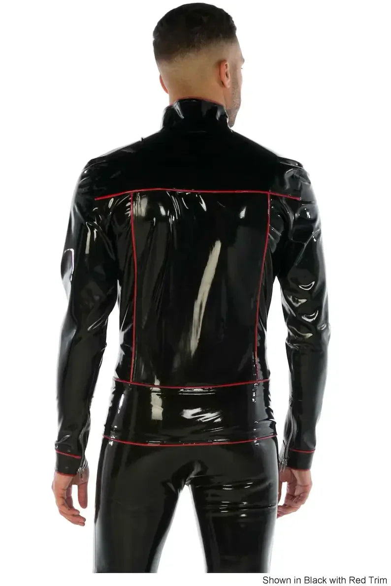 Latex High Neckline Trim Jacket