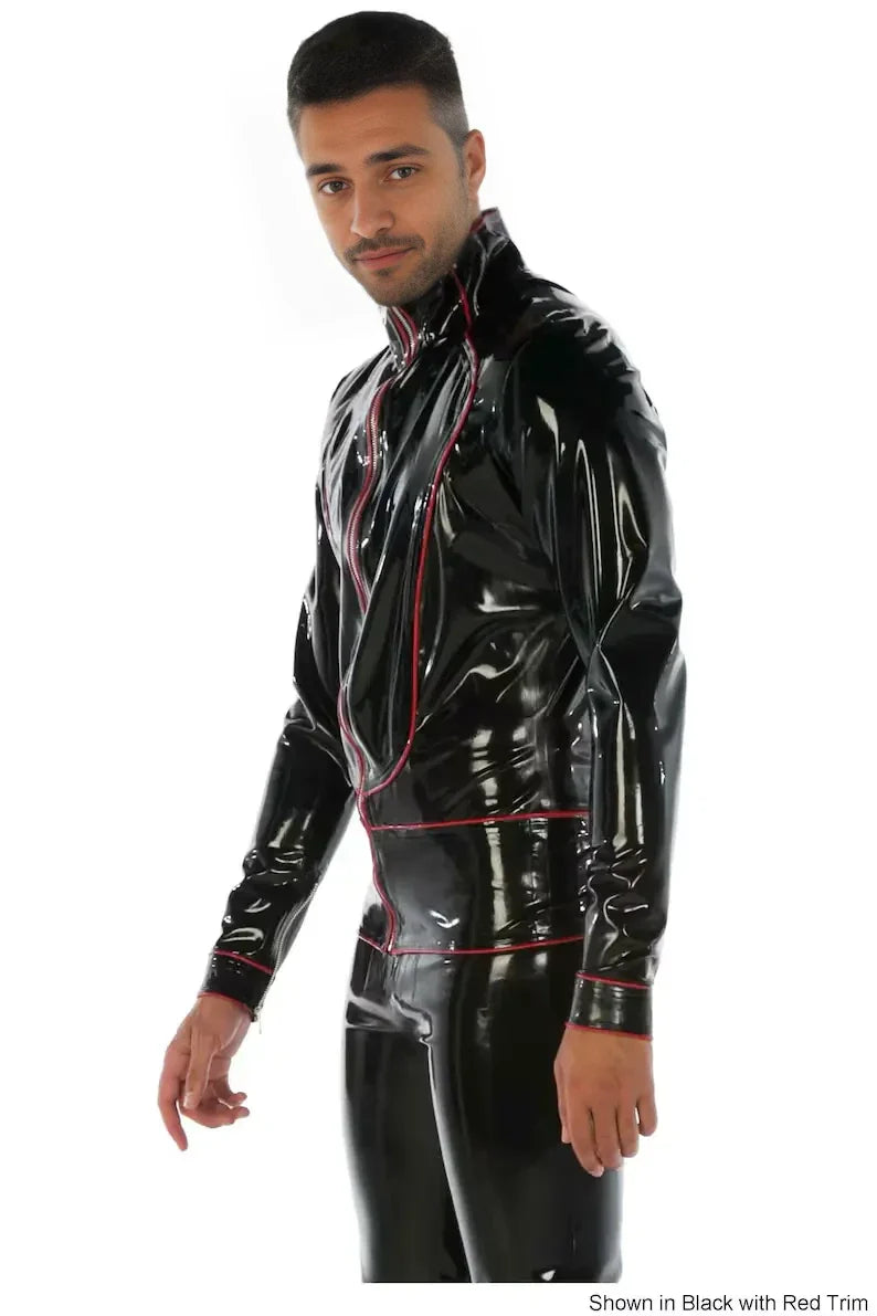 Latex High Neckline Trim Jacket