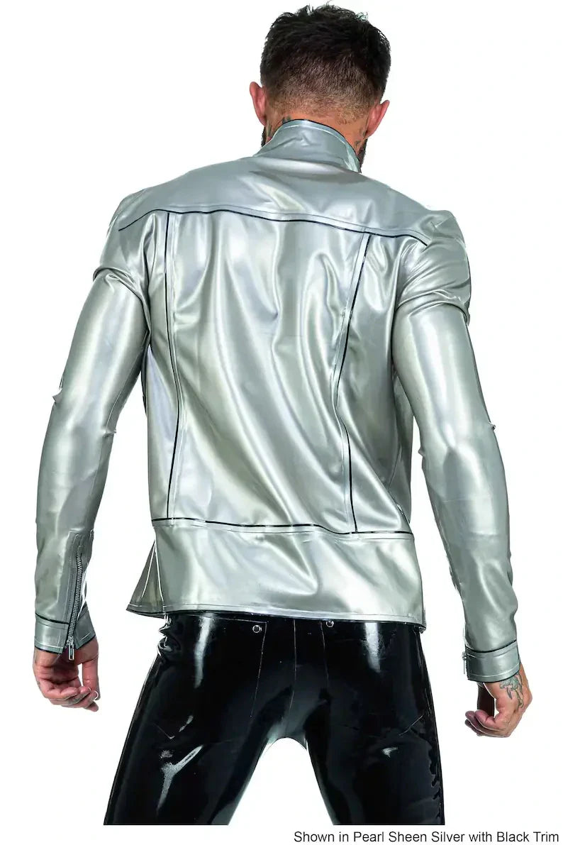 Latex High Neckline Trim Jacket