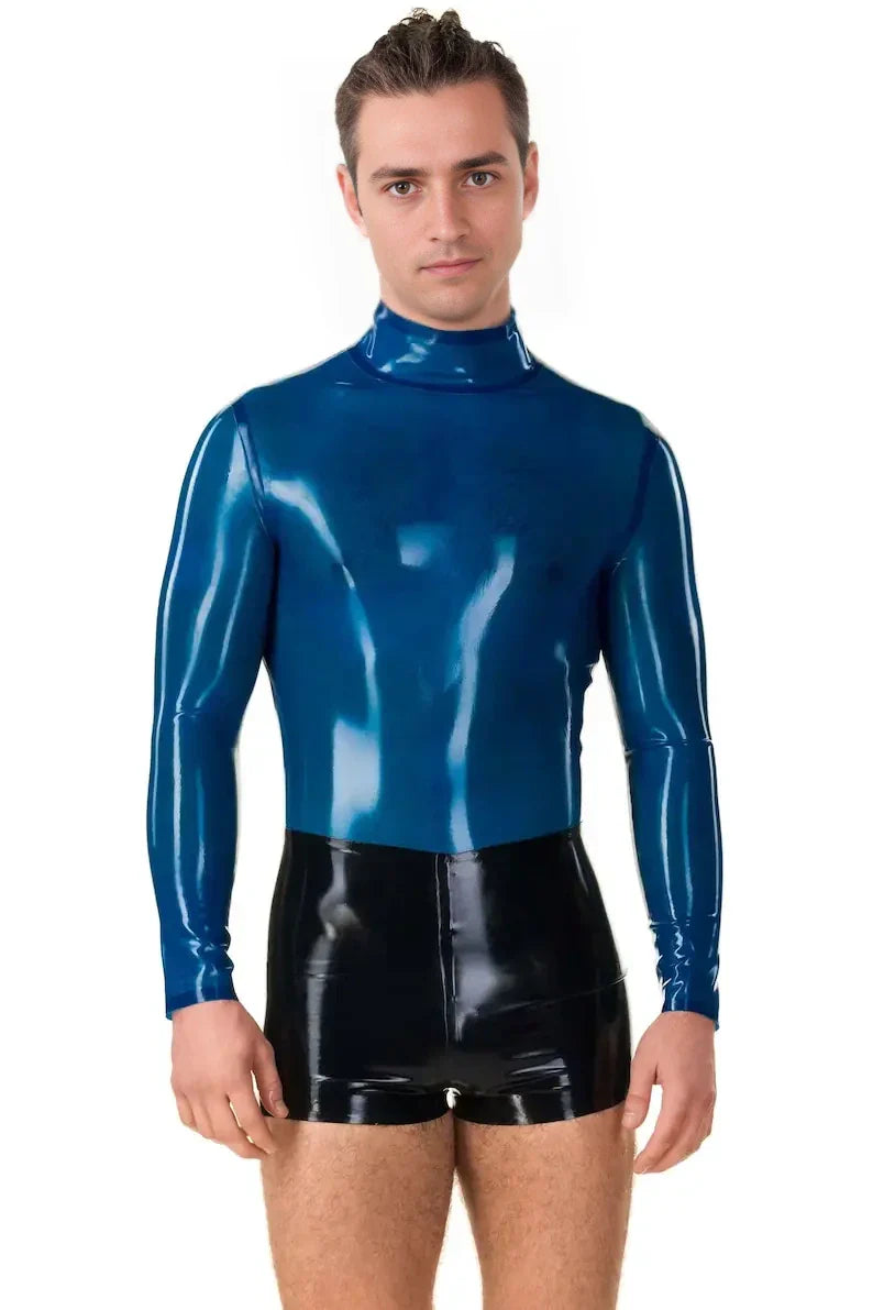 Long Sleeves Latex Back Zip Top