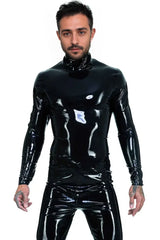 Long Sleeves Latex Back Zip Top