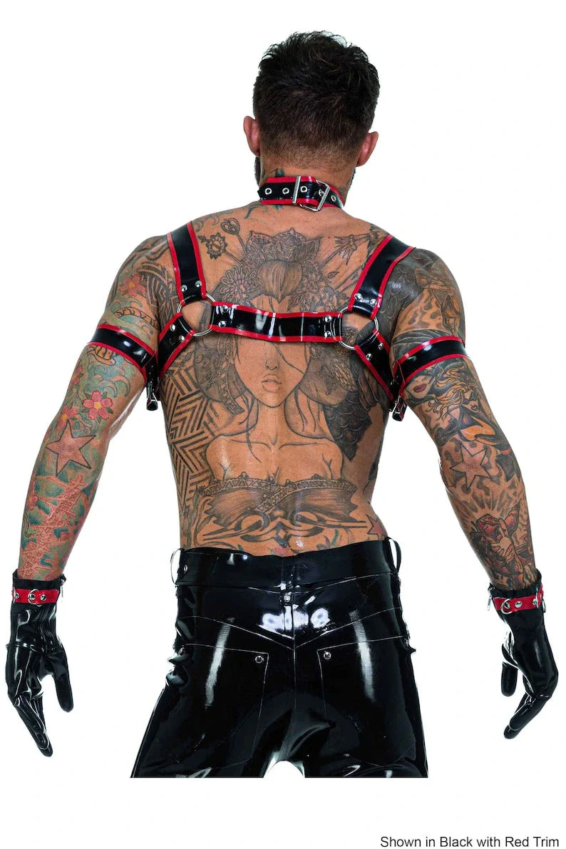 Latex Chest Harness with Red Trimming