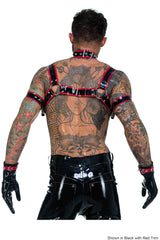 Latex Chest Harness with Red Trimming