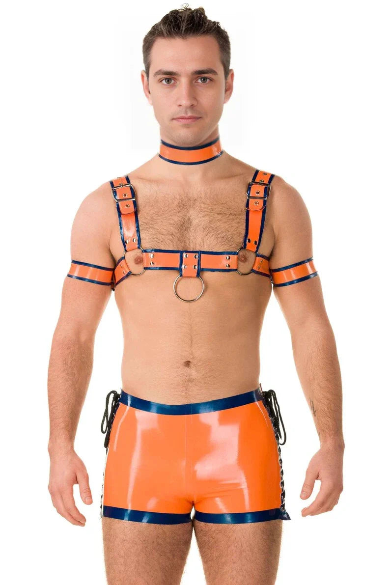 Latex Chest Harness with Red Trimming