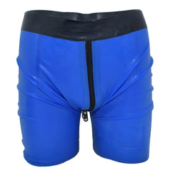 Latex Double Zipper Shorts