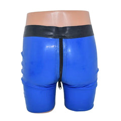 Latex Double Zipper Shorts