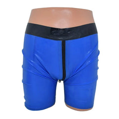 Latex Double Zipper Shorts