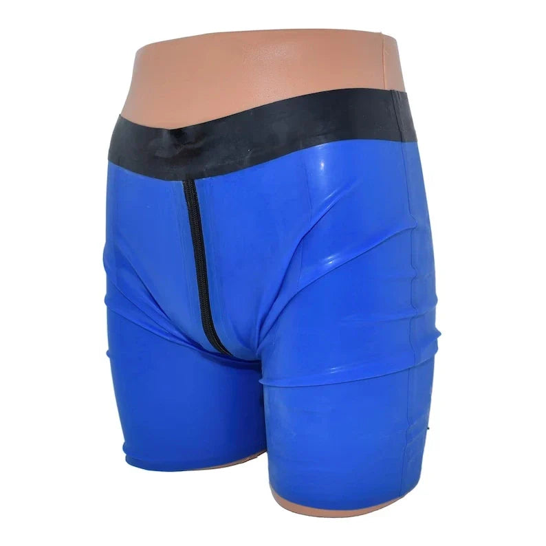 Latex Double Zipper Shorts