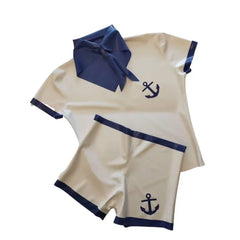 Latex Three-Piece Sailor Costume Outfit