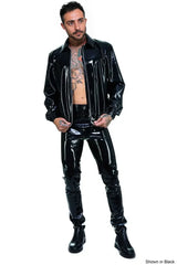 Latex Baggy Sleeves Jacket With Collar