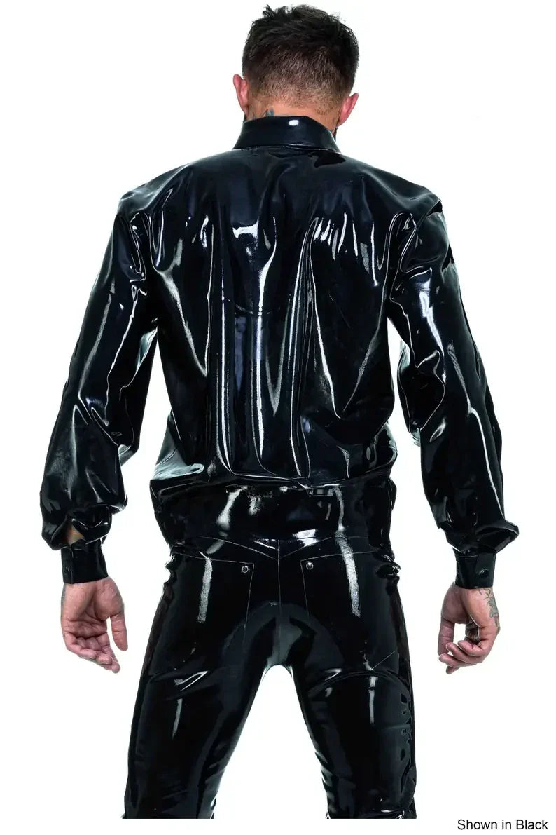 Latex Baggy Sleeves Jacket With Collar