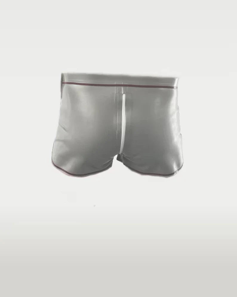 Crotch Zipper Shorts With Contrast Trim